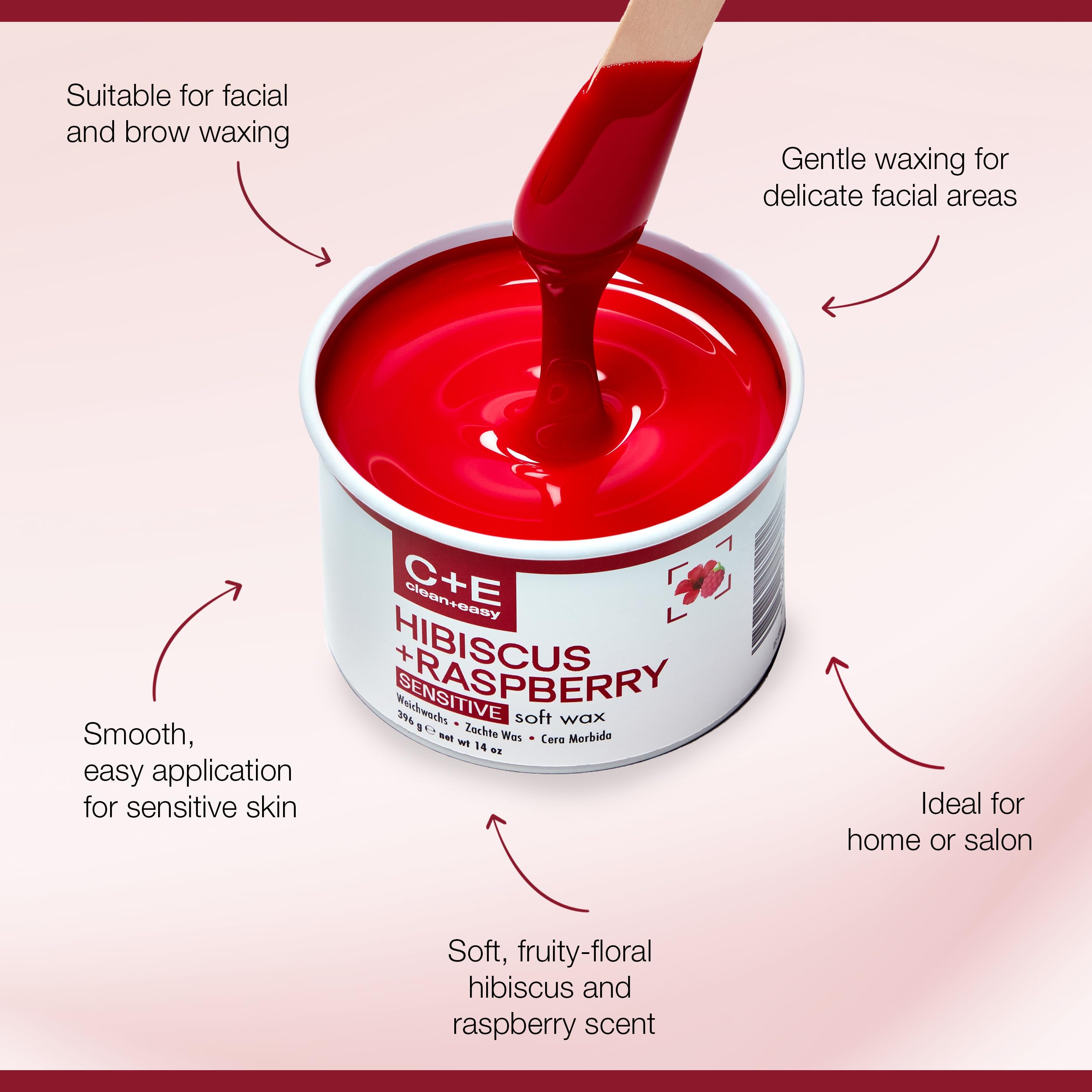 Amazon.com : Clean + Easy Hibiscus Raspberry Soft Wax Hair Removal